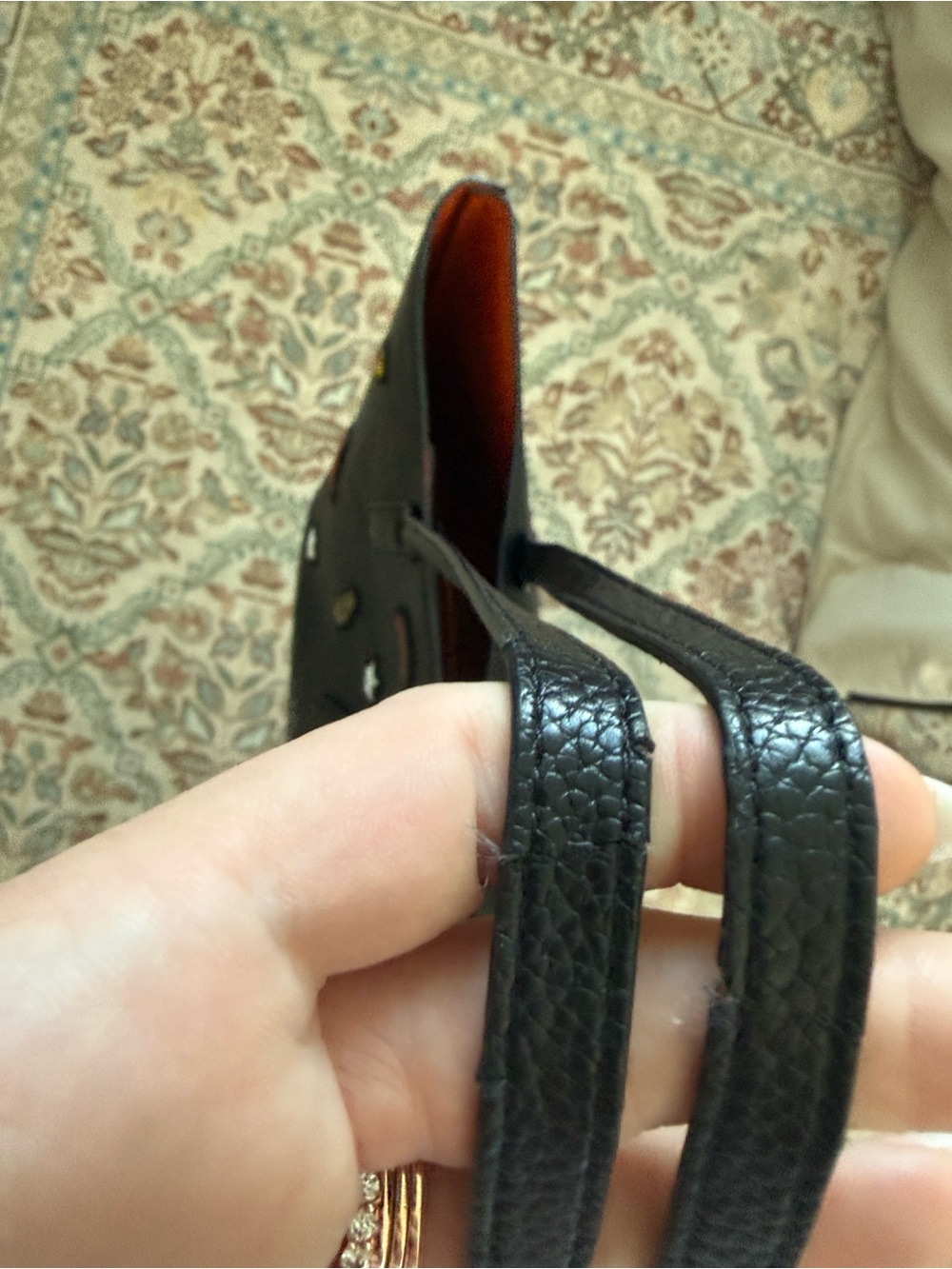 Coach Black Rocket Motif Tote with Orange Interior and Patch Accents - Picture 8 of 10